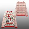 2025 Christmas Snowman Drinking Beer Ugly Sweater 