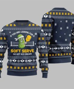 Alternative view of 2025 Christmas Soft Serve Pickleball Ugly Sweater 