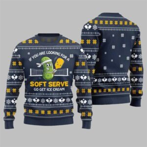 Alternative view of 2025 Christmas Soft Serve Pickleball Ugly Sweater - Grishko.com