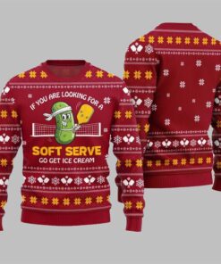 2025 Christmas Soft Serve Pickleball Ugly Sweater 