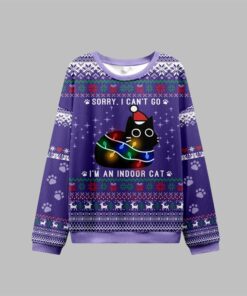 Alternative view of 2025 Christmas Sorry I'm An Indoor Cat Ugly Sweater 