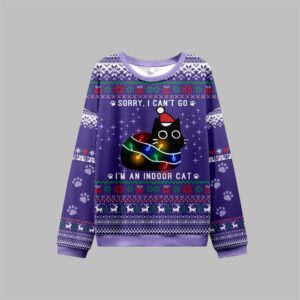 Alternative view of 2025 Christmas Sorry I'm An Indoor Cat Ugly Sweater - Grishko.com