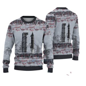 Alternative view of 2025 Christmas SpaceX Starship Ugly Sweater - Grishko.com