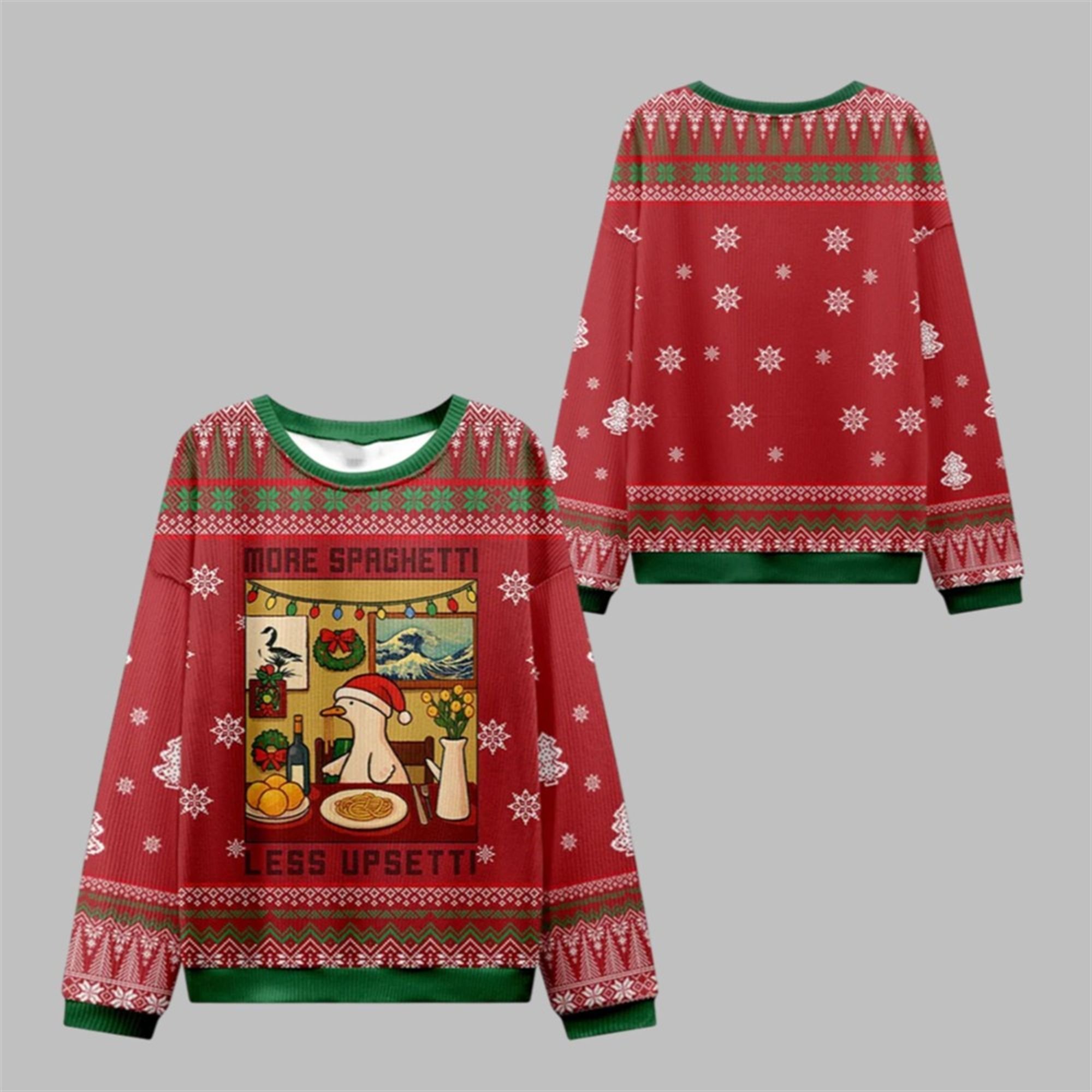 2025 Christmas Spaghetti Less Upsetti Ugly Sweater - Grishko.com