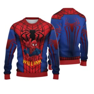 Alternative view of 2025 Christmas Spider Hero Christmas Ugly Sweatshirt - Grishko.com