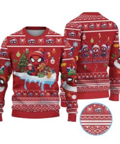 Alternative view of 2025 Christmas Spiderman Merry Christmas Ugly Sweater 