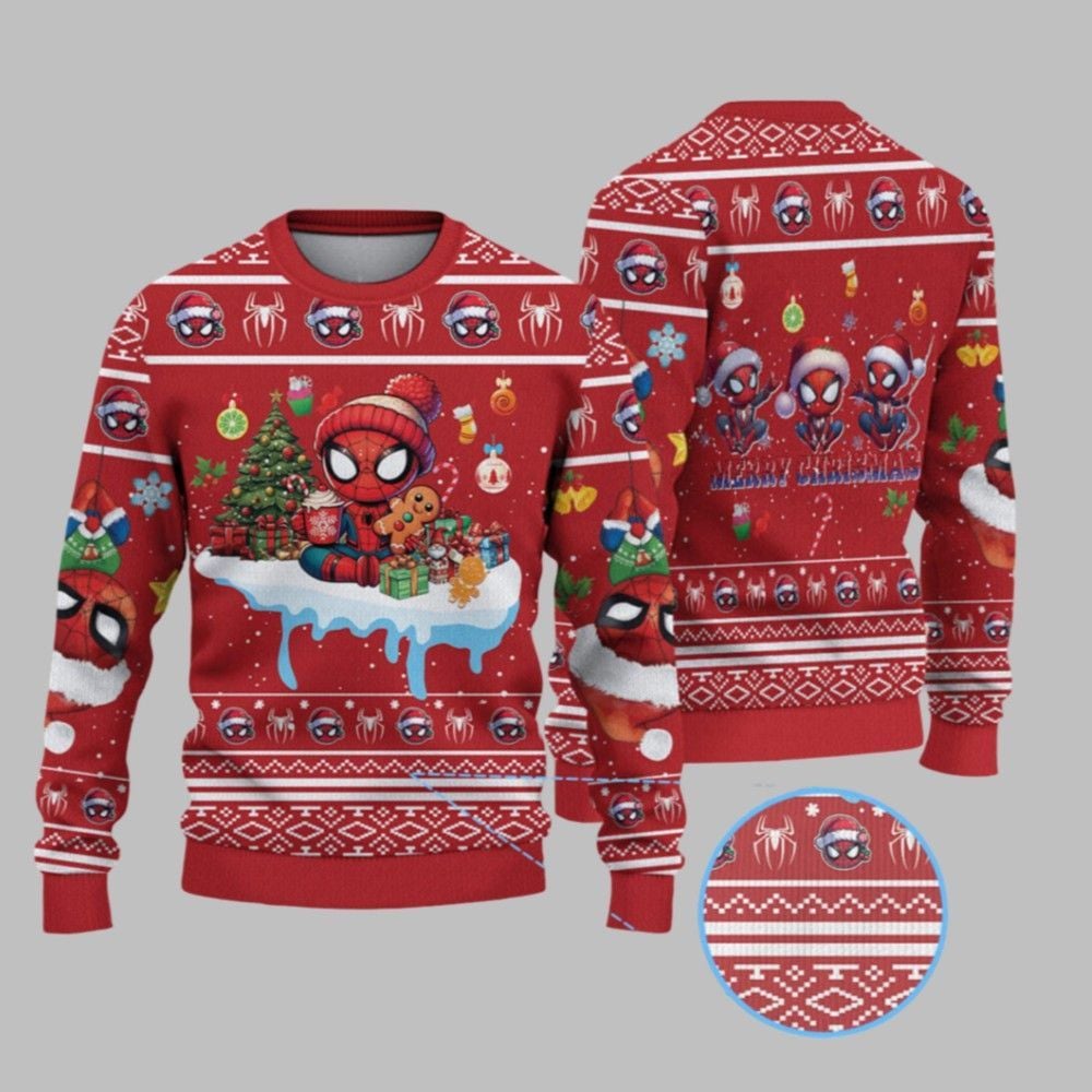2025 Christmas Spiderman Merry Christmas Ugly Sweater - Grishko.com