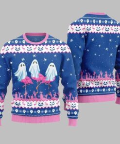 2025 Christmas Spooky Flamingo Ugly Christmas Sweater 