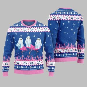 2025 Christmas Spooky Flamingo Ugly Christmas Sweater - Grishko.com