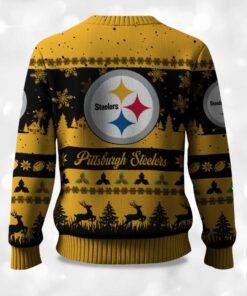 Alternative view of 2025 Christmas Steelers Festive Reindeer & Tree Ugly Sweater