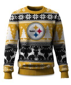 2025 Christmas Steelers Reindeer Football Ugly Sweater