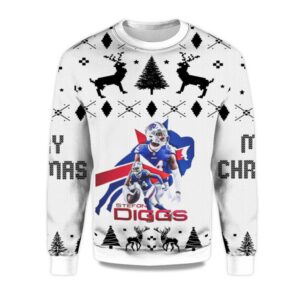 2025 Christmas Stefon Diggs Bills Ugly Sweater