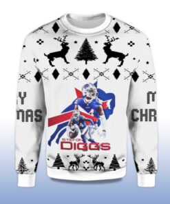 Alternative view of 2025 Christmas Stefon Diggs Bills Ugly Sweater
