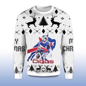 Alternative view of 2025 Christmas Stefon Diggs Bills Ugly Sweater