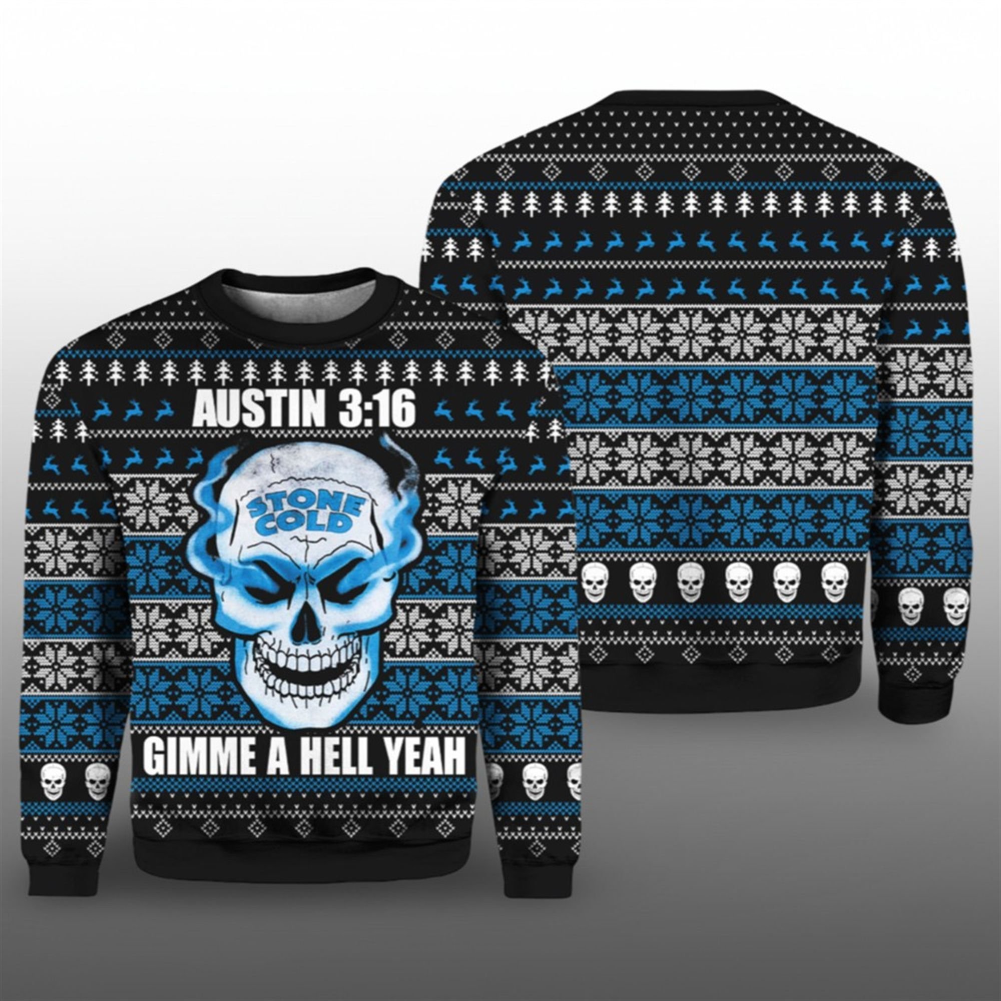 2025 Christmas Stone Cold Steve Austin 3 16 Ugly Sweater - Grishko.com