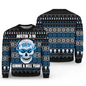 Alternative view of 2025 Christmas Stone Cold Steve Austin 3 16 Ugly Sweater - Grishko.com