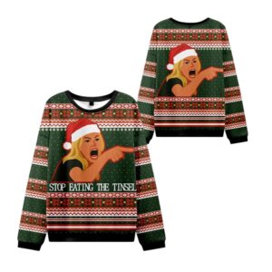 Alternative view of 2025 Christmas Stop Eating The Tinsel Ugly Sweater - Grishko.com