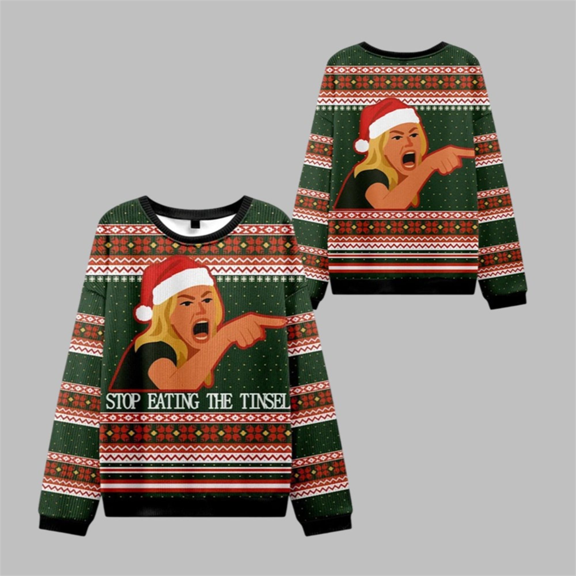 2025 Christmas Stop Eating The Tinsel Ugly Sweater - Grishko.com
