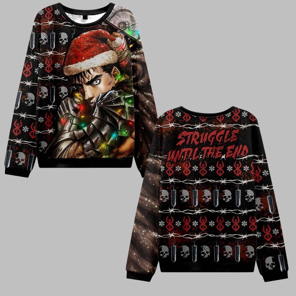 2025 Christmas Struggle Until the End Ugly Christmas Sweater - Grishko.com