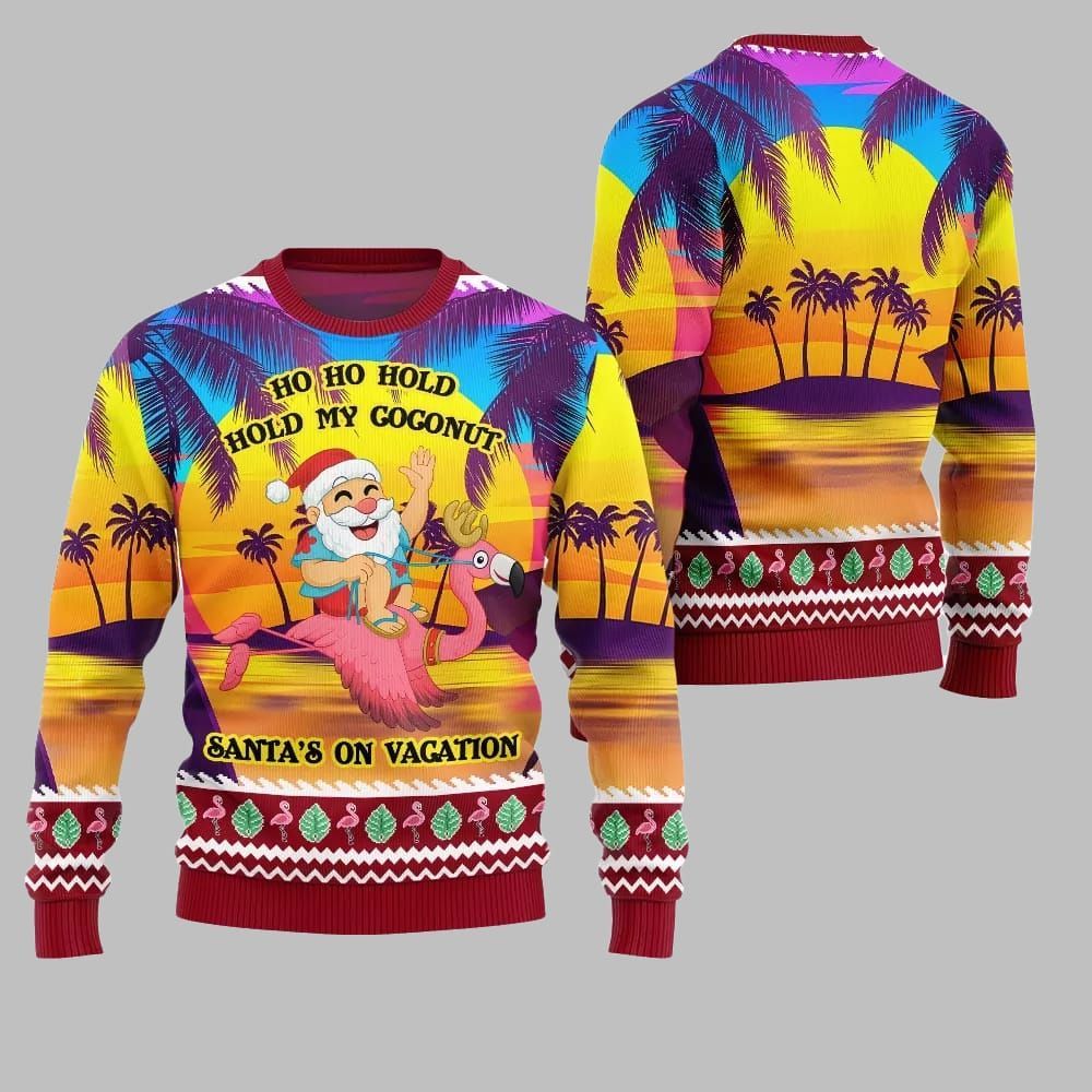 2025 Christmas Sunny Santa Soaked Vacation Ugly Christmas Sweater - Image 3