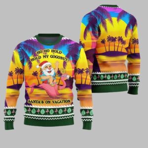 2025 Christmas Sunny Santa Soaked Vacation Ugly Christmas Sweater - Grishko.com