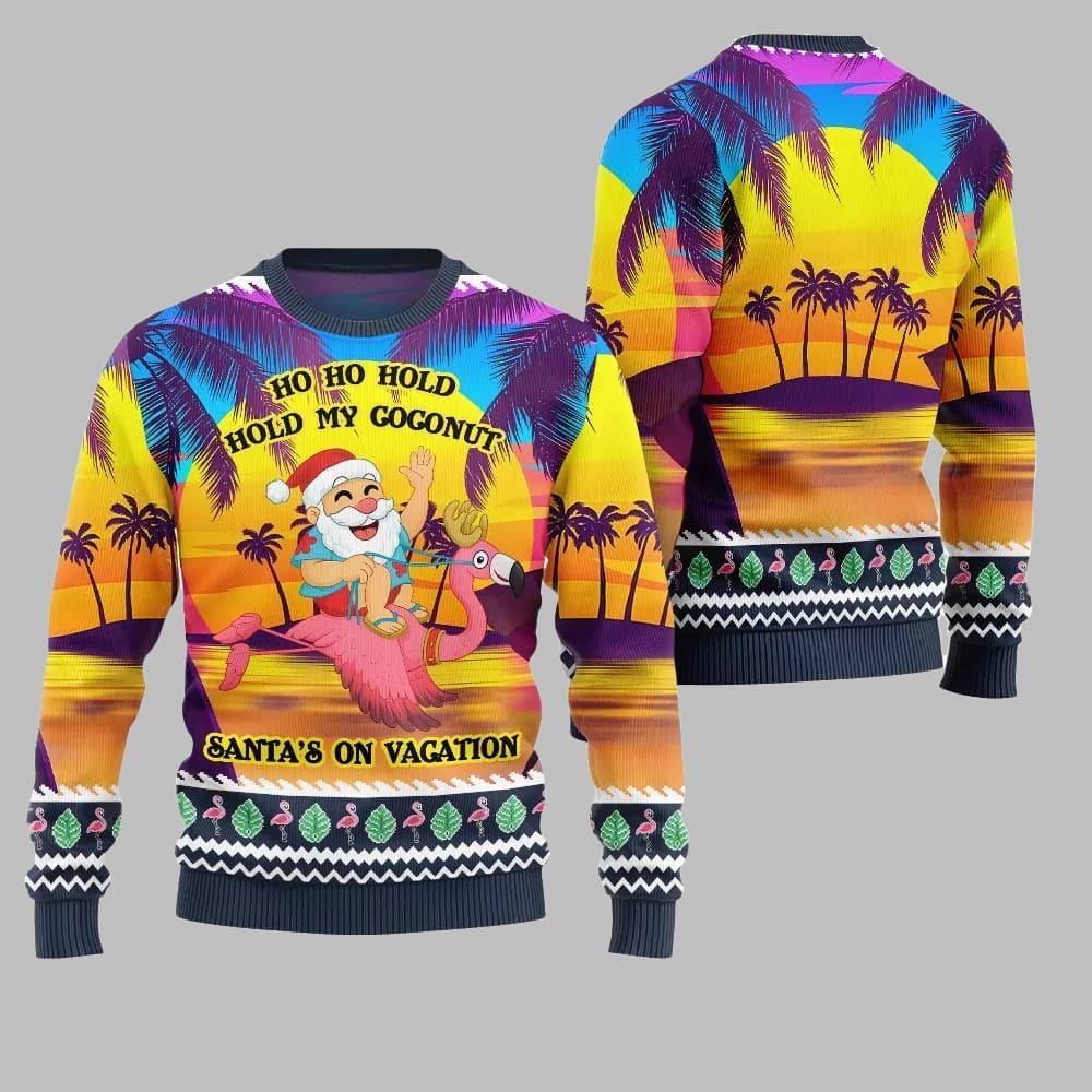 2025 Christmas Sunny Santa Soaked Vacation Ugly Christmas Sweater - Image 4