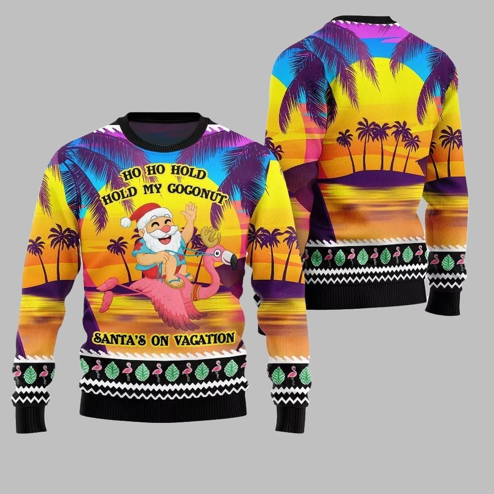 2025 Christmas Sunny Santa Soaked Vacation Ugly Christmas Sweater - Image 5