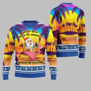 Alternative view of 2025 Christmas Sunny Santa Soaked Vacation Ugly Christmas Sweater - Grishko.com
