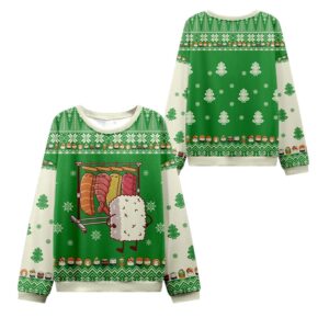 Alternative view of 2025 Christmas Sushi Choosing Clothes Ugly Sweater - Grishko.com
