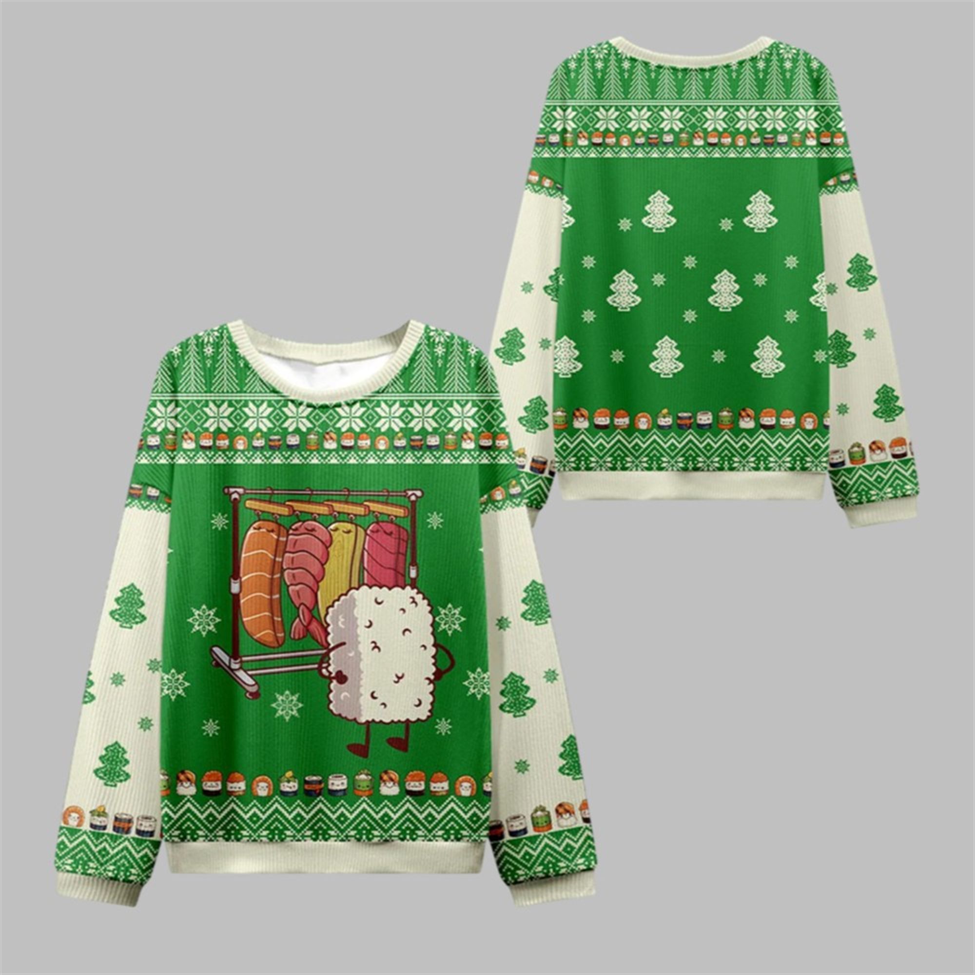 2025 Christmas Sushi Choosing Clothes Ugly Sweater - Grishko.com