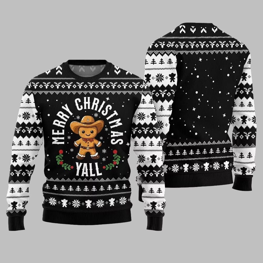 2025 Christmas Sweet & Silly Gingerbread Cookie Ugly Christmas Sweater - Image 3