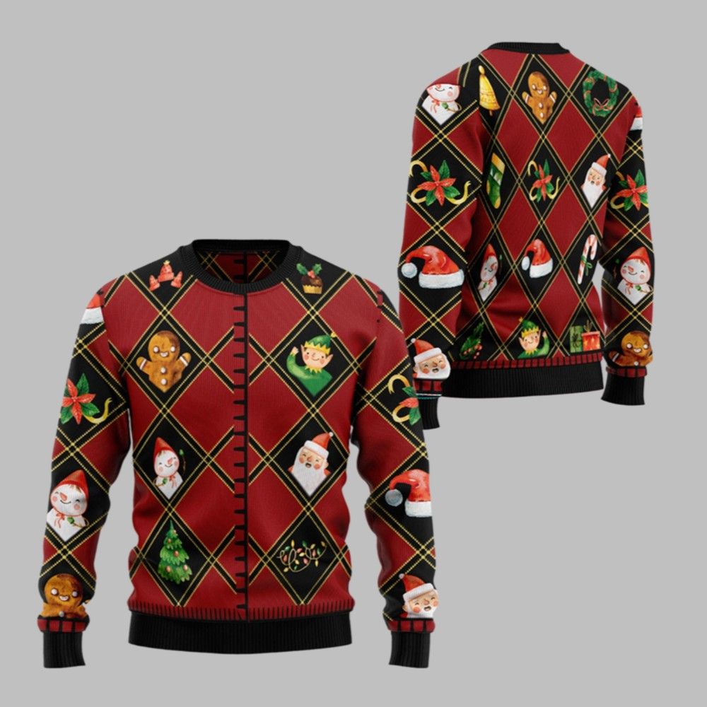 2025 Christmas Symbols Ugly Christmas Sweater - Grishko.com