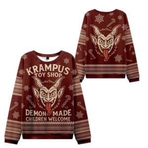 Alternative view of 2025 Christmas Terrible Krampus Toys Shop Ugly Sweater - Grishko.com