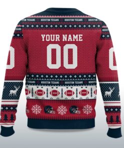 Alternative view of 2025 Christmas Texans Personalized Ugly Sweater