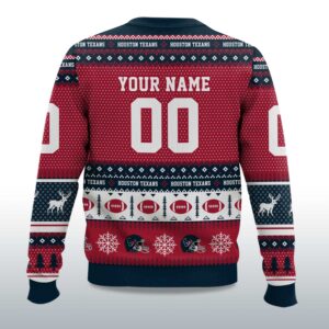 Alternative view of 2025 Christmas Texans Personalized Ugly Sweater