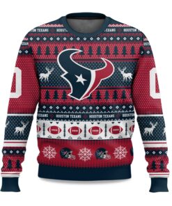 2025 Christmas Texans Personalized Ugly Sweater