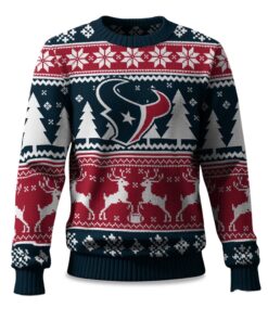 2025 Christmas Texans Reindeer Football Ugly Sweater