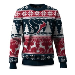 2025 Christmas Texans Reindeer Football Ugly Sweater