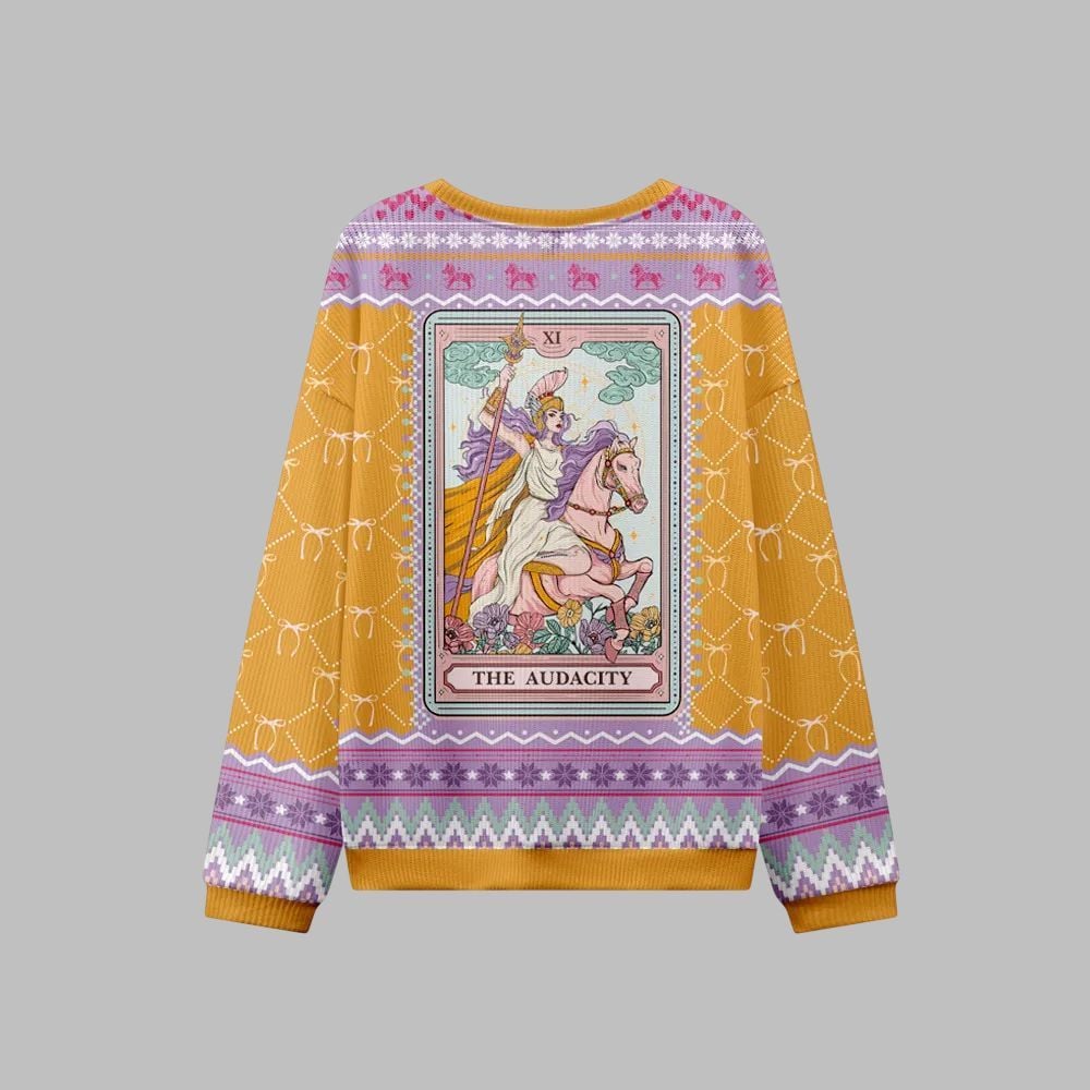 2025 Christmas The Audacity Tarot Card Ugly Christmas Sweater - Image 3
