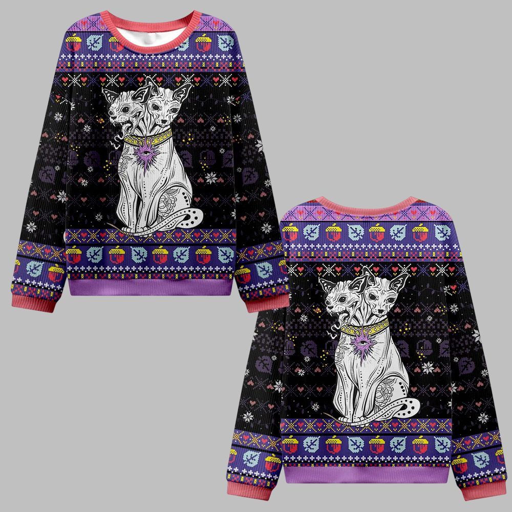 2025 Christmas The Cat Goddess Bastet Ugly Christmas Sweater - Grishko.com