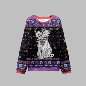 Alternative view of 2025 Christmas The Cat Goddess Bastet Ugly Christmas Sweater - Grishko.com