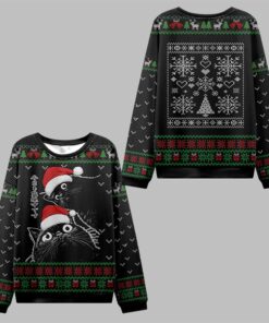 2025 Christmas The Cat Is Watching Today Ugly Sweater 