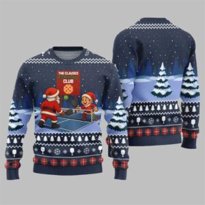 Alternative view of 2025 Christmas The Clauses Pickleball Club Ugly Sweater - Grishko.com