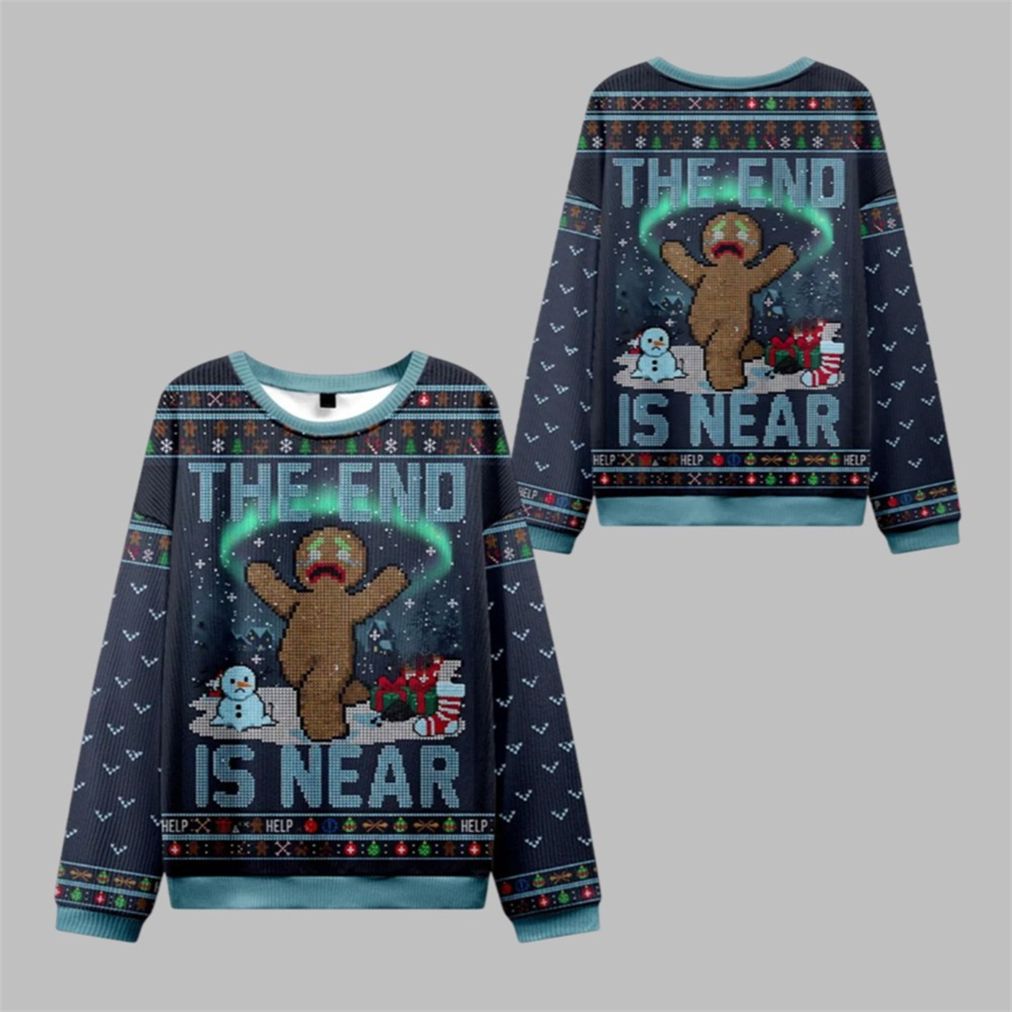 2025 Christmas The End Is Near Ugly Sweater - Grishko.com