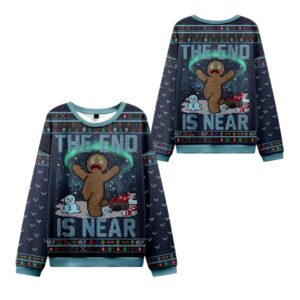 Alternative view of 2025 Christmas The End Is Near Ugly Sweater - Grishko.com