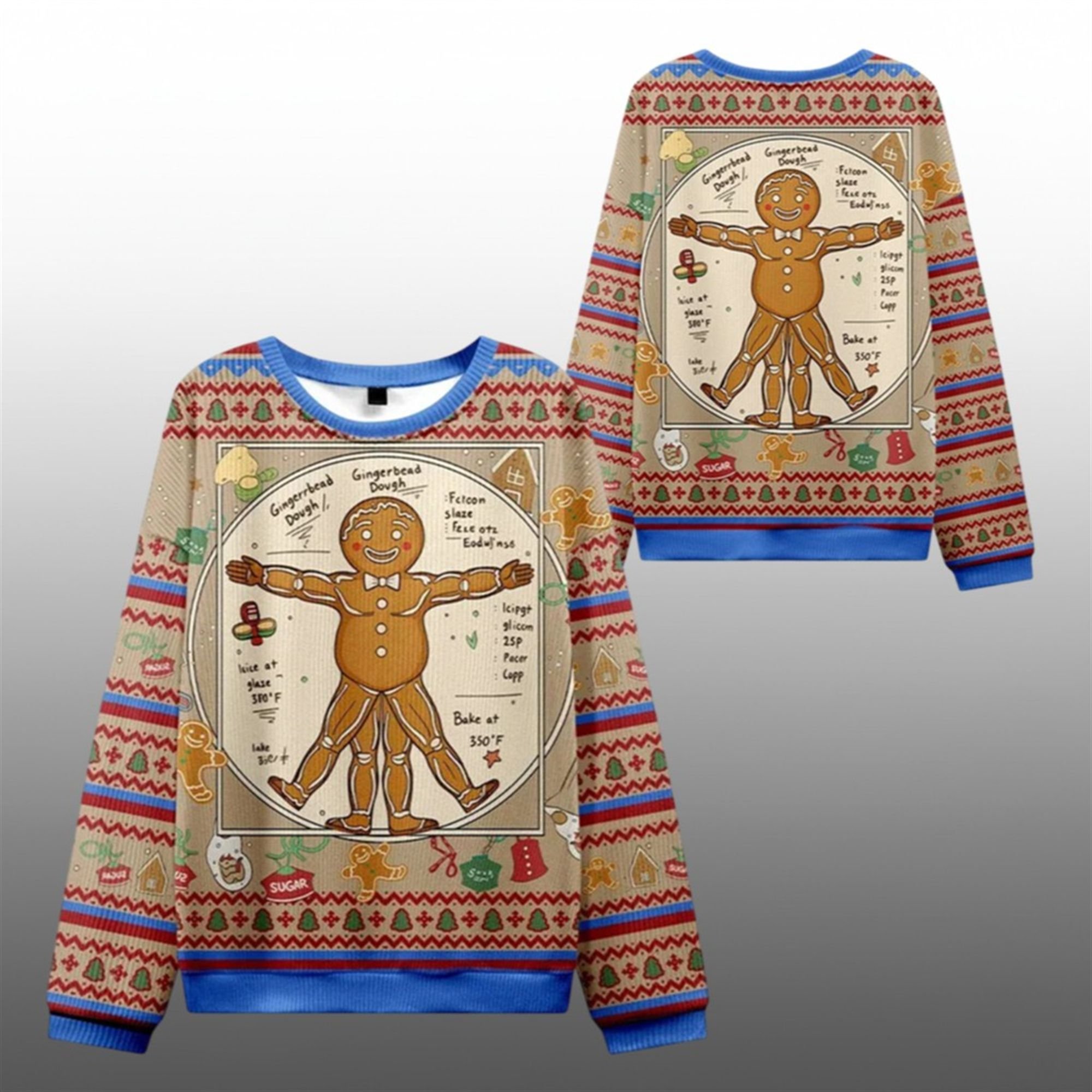 2025 Christmas The Gingerbread Man Ugly Sweater - Grishko.com