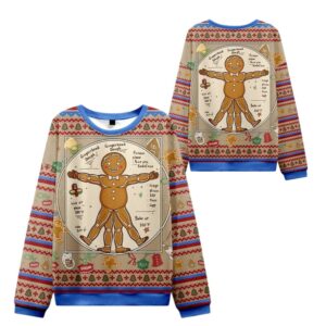 Alternative view of 2025 Christmas The Gingerbread Man Ugly Sweater - Grishko.com