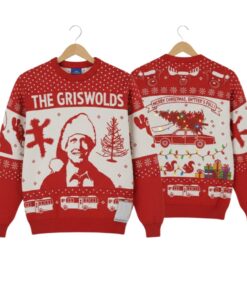 Alternative view of 2025 Christmas The Griswolds Threshold of Hell Clark Santa Hat Ugly Sweater 