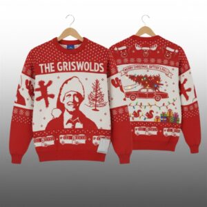2025 Christmas The Griswolds Threshold of Hell Clark Santa Hat Ugly Sweater - Grishko.com