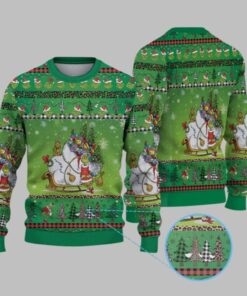 2025 Christmas The Grnch & Max with Sleigh Ugly Christmas Sweater 